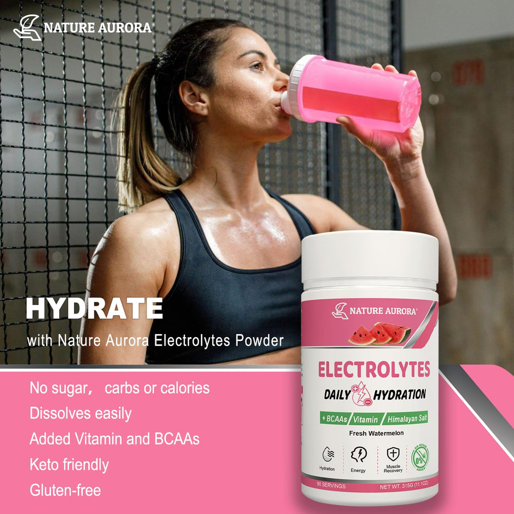 Nature Aurora BCAAs and vitamins label supporting workout needs