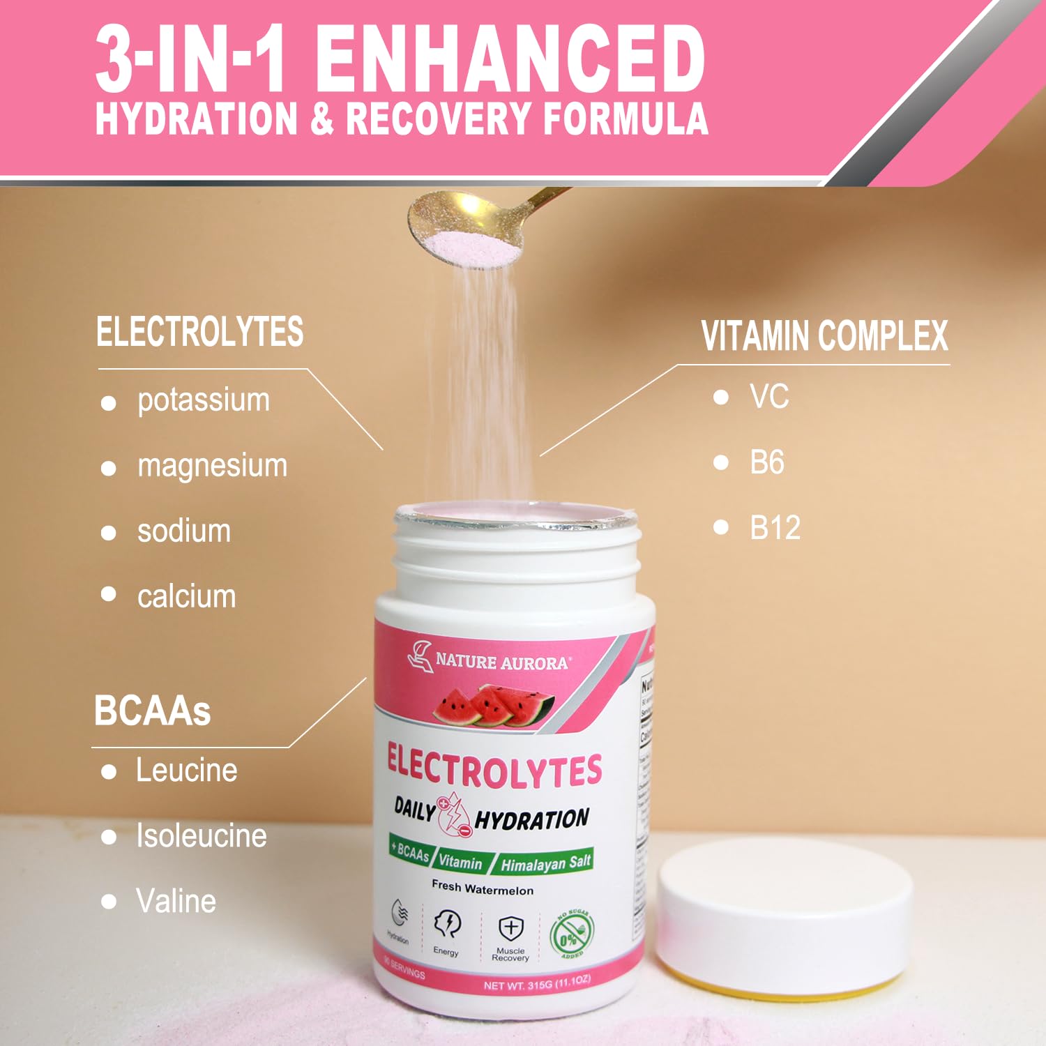 Nature Aurora Sugar-free electrolyte with no calories for active days