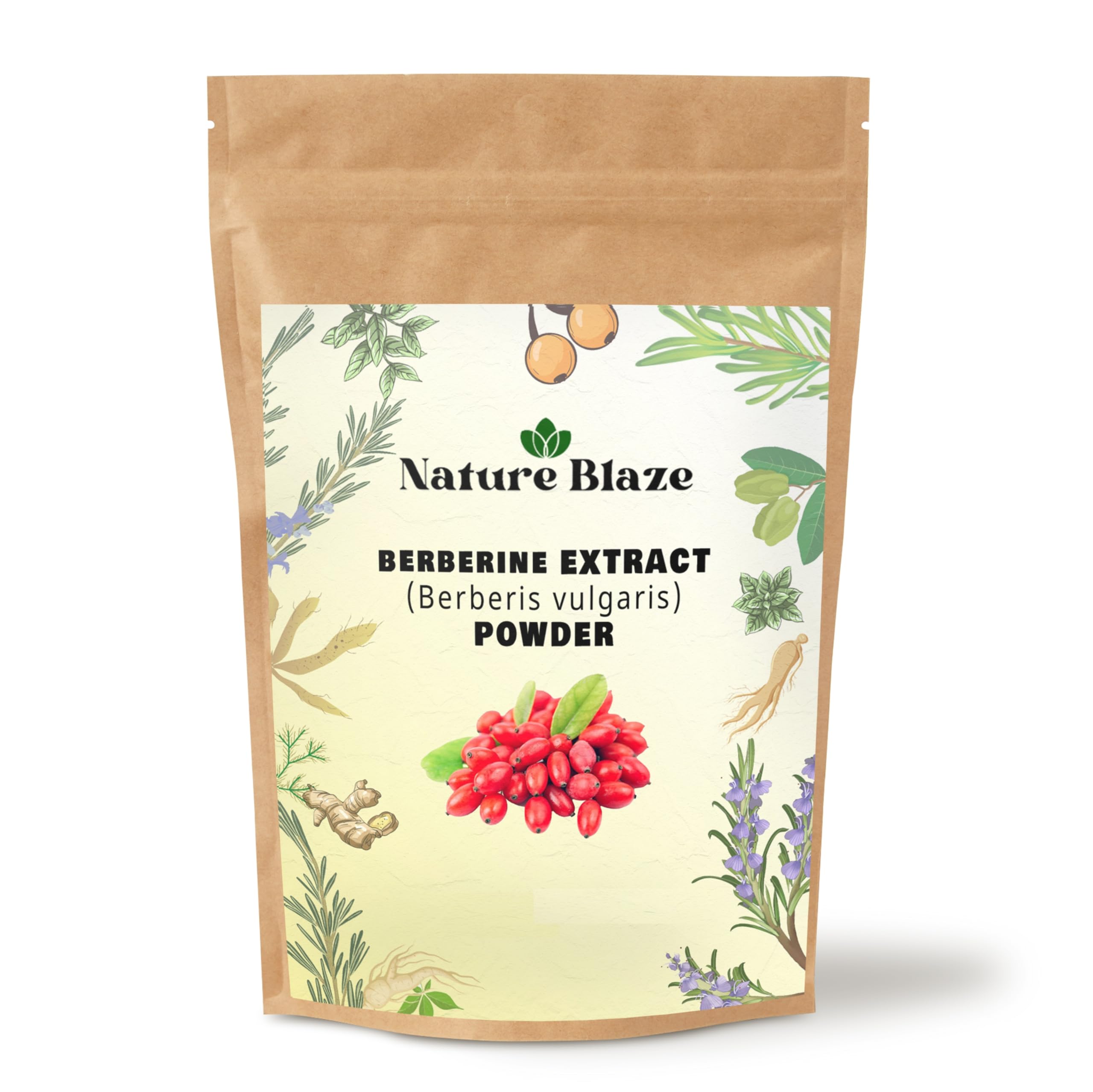 Nature Blaze Organic Berberine Extract Powder jar for easy daily mixing