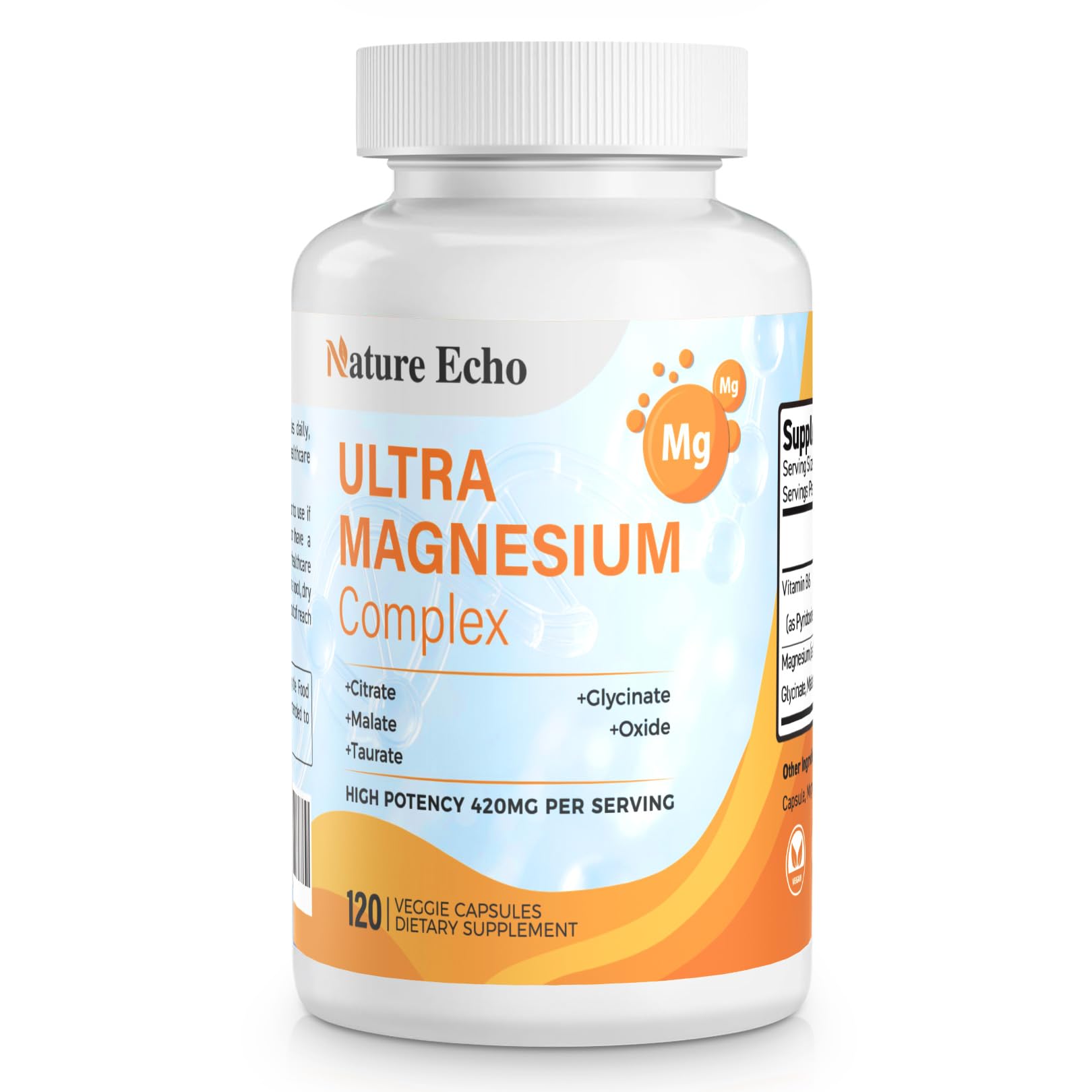 Nature Echo 6-in-1 magnesium bottle promotes daily calm and balance.