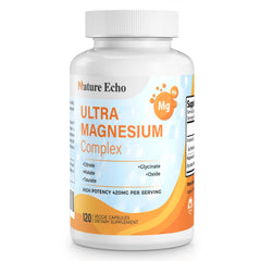 Nature Echo 6-in-1 magnesium bottle promotes daily calm and balance.