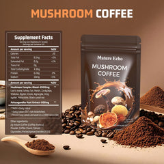 Nature Echo Ashwagandha mushroom tin suggesting calmer mornings