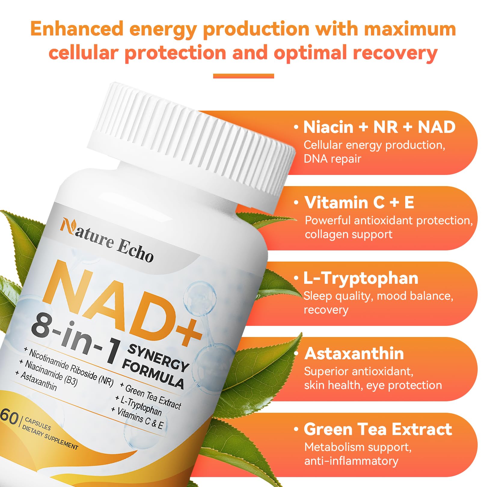 Nature Echo bottle on desk — easy integration into your daily wellness routine.