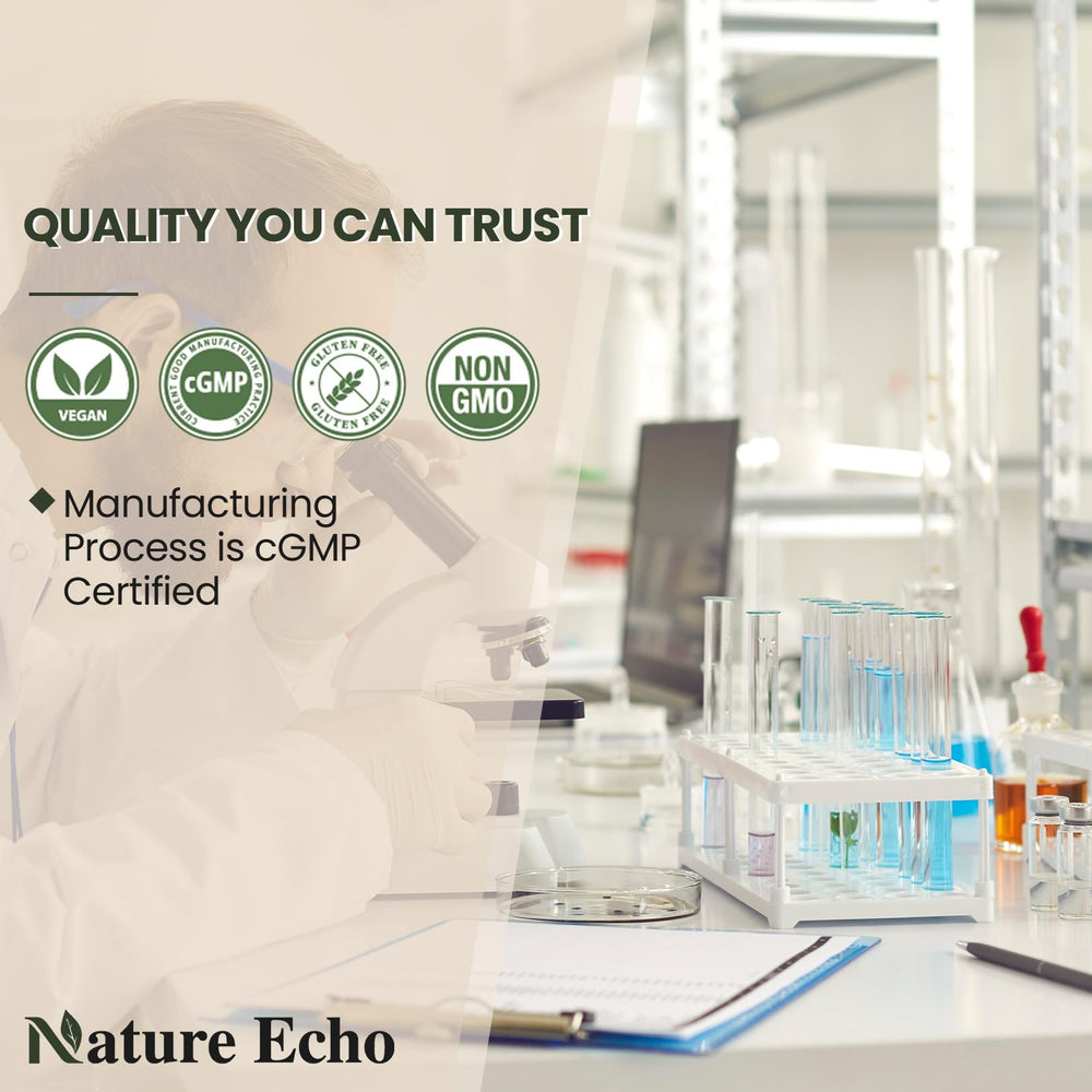 Nature Echo 6-in-1 capsules lineup emphasizing five magnesium forms.