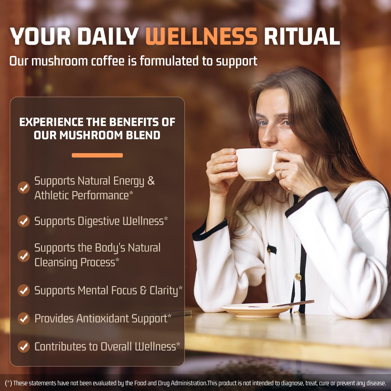 Nature Echo cup illustrating energy and focus with mushroom blend