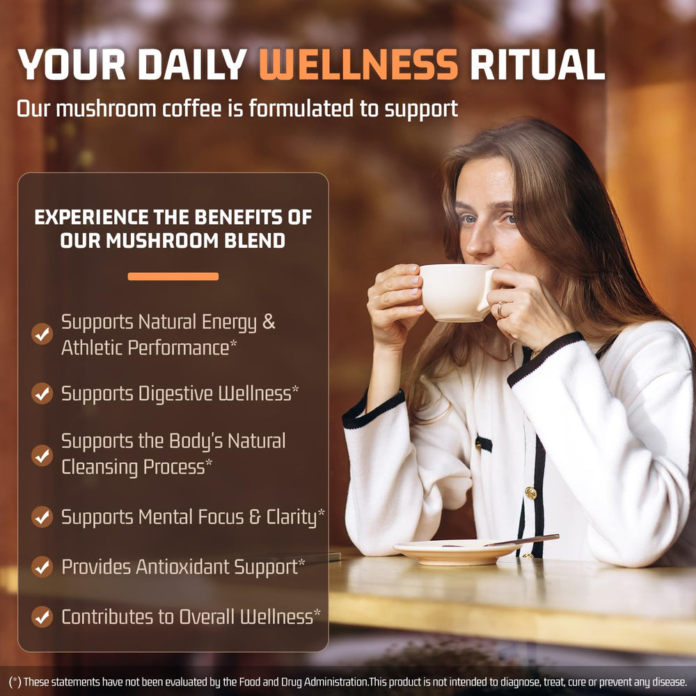 Nature Echo cup illustrating energy and focus with mushroom blend