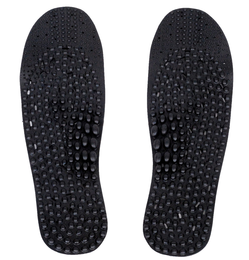 Nature In Hand charcoal anti-odor acupuncture insole closeup showing odor-control fibers.
