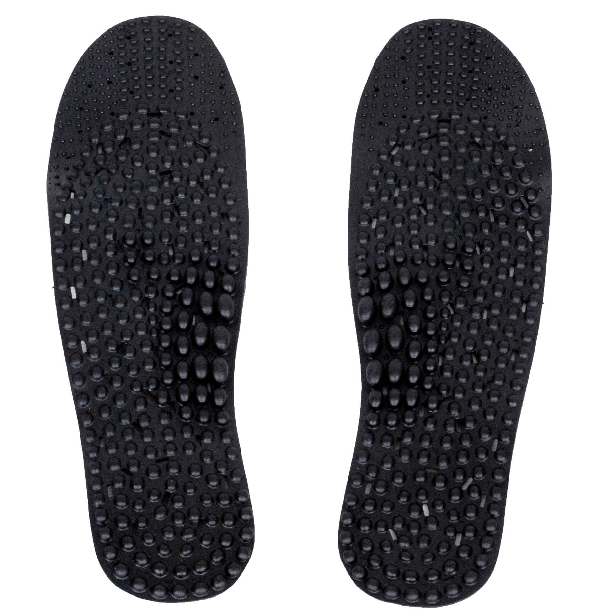 Nature In Hand charcoal anti-odor acupuncture insole closeup showing odor-control fibers.