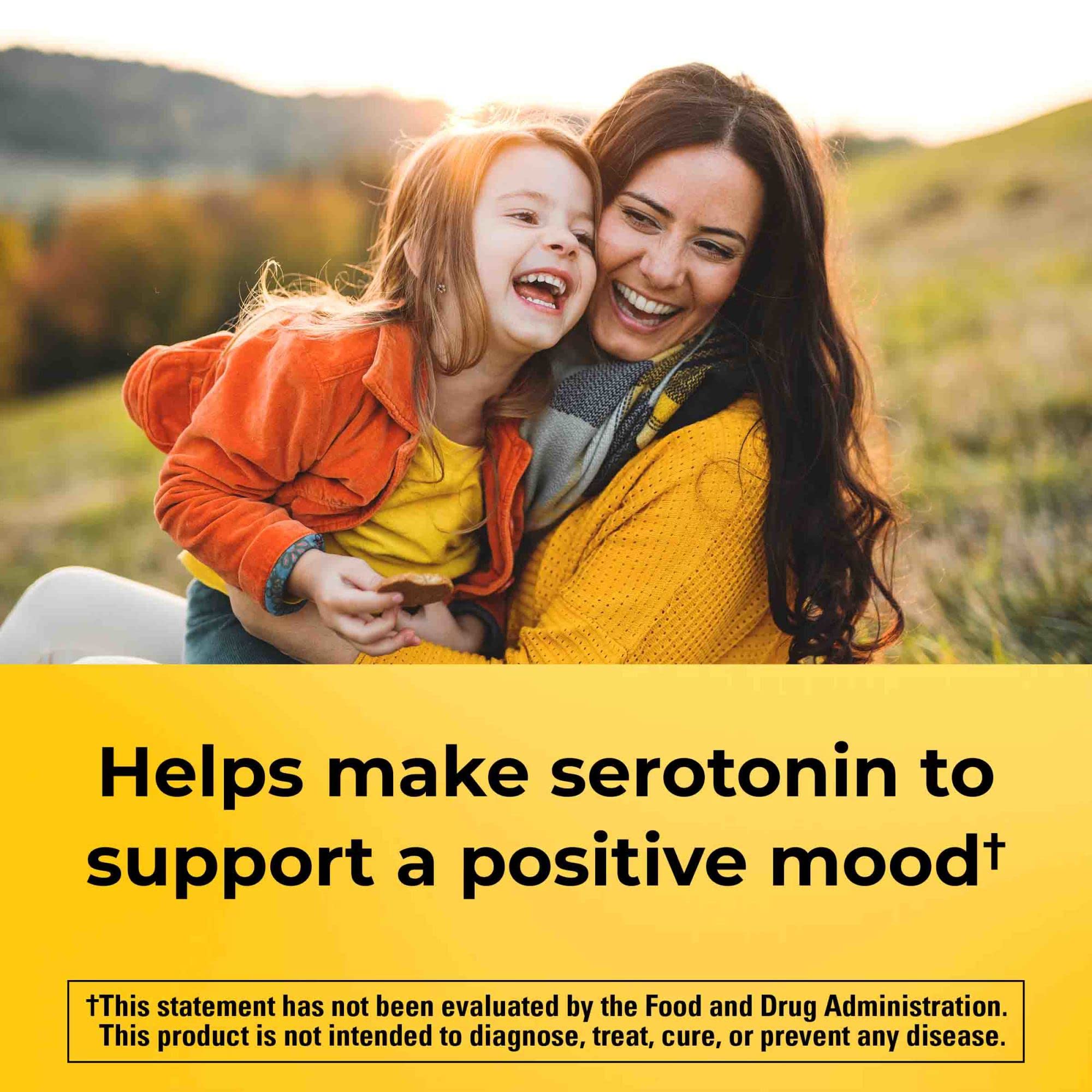 Nature Made 5HTP chewables orange flavor, tasty daily mood support