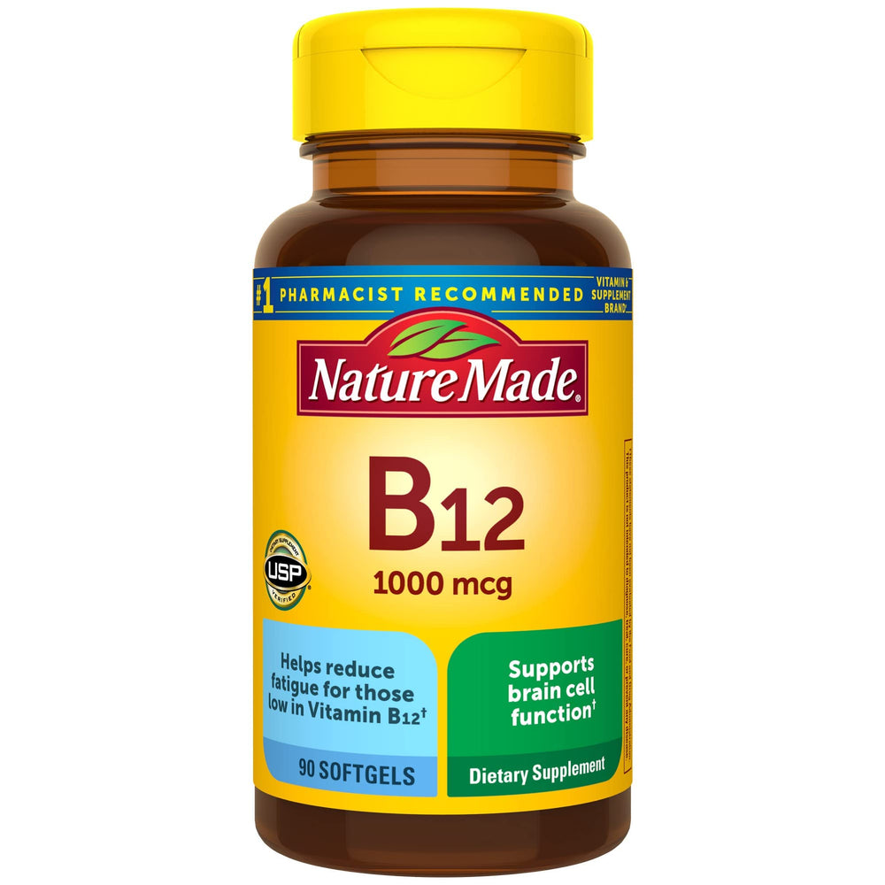 Nature Made Vitamin B12 1000 mcg bottle front for daily energy support.