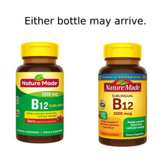 Nature Made B-12 cherry lozenges close-up, pleasant flavor for quick daily vitamin intake