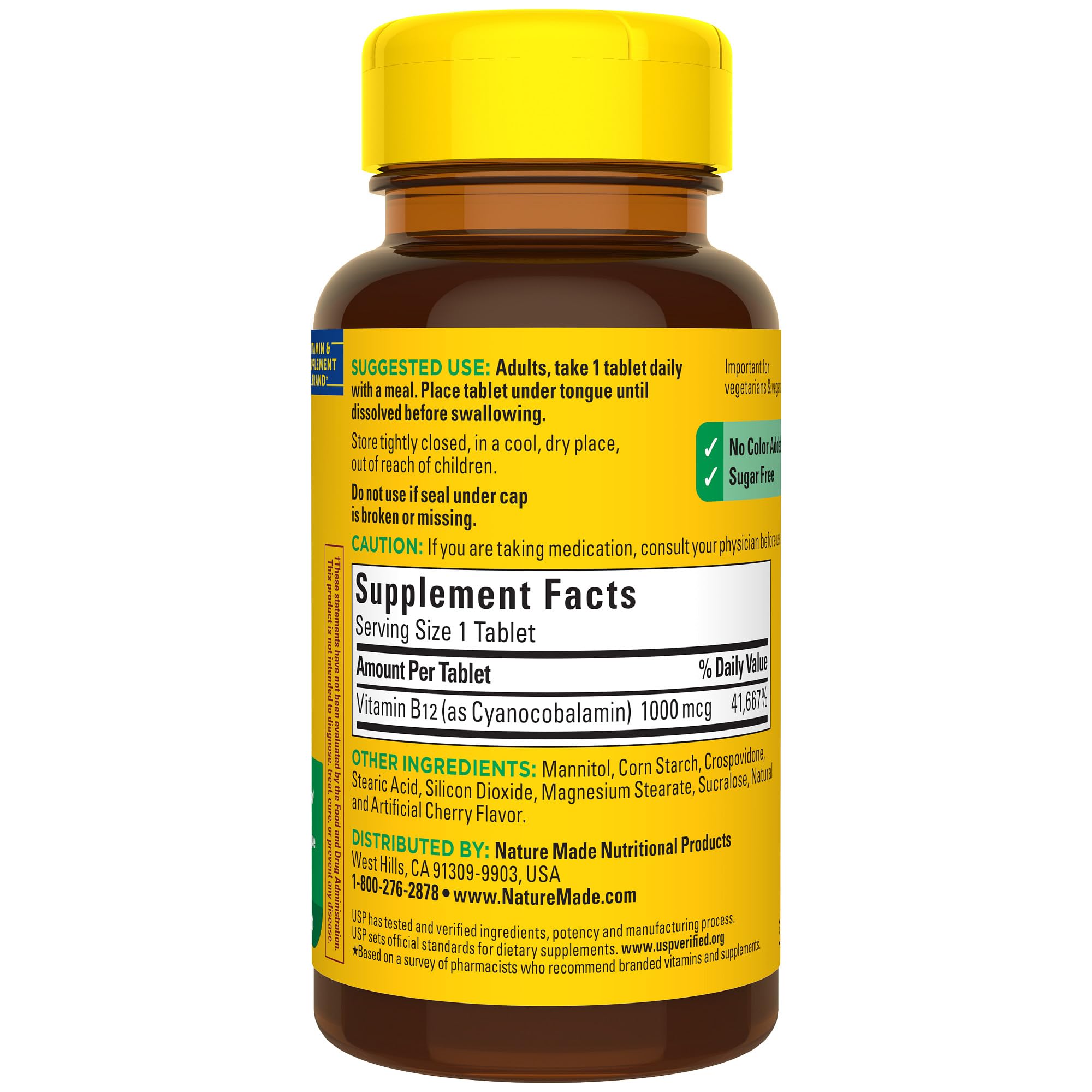 Packaging image of Nature Made B12 1000 mcg sublingual tablets