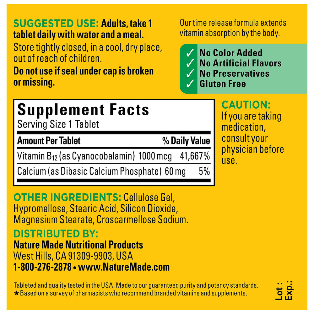 Nature Made B12 taken with water for daily energy routine