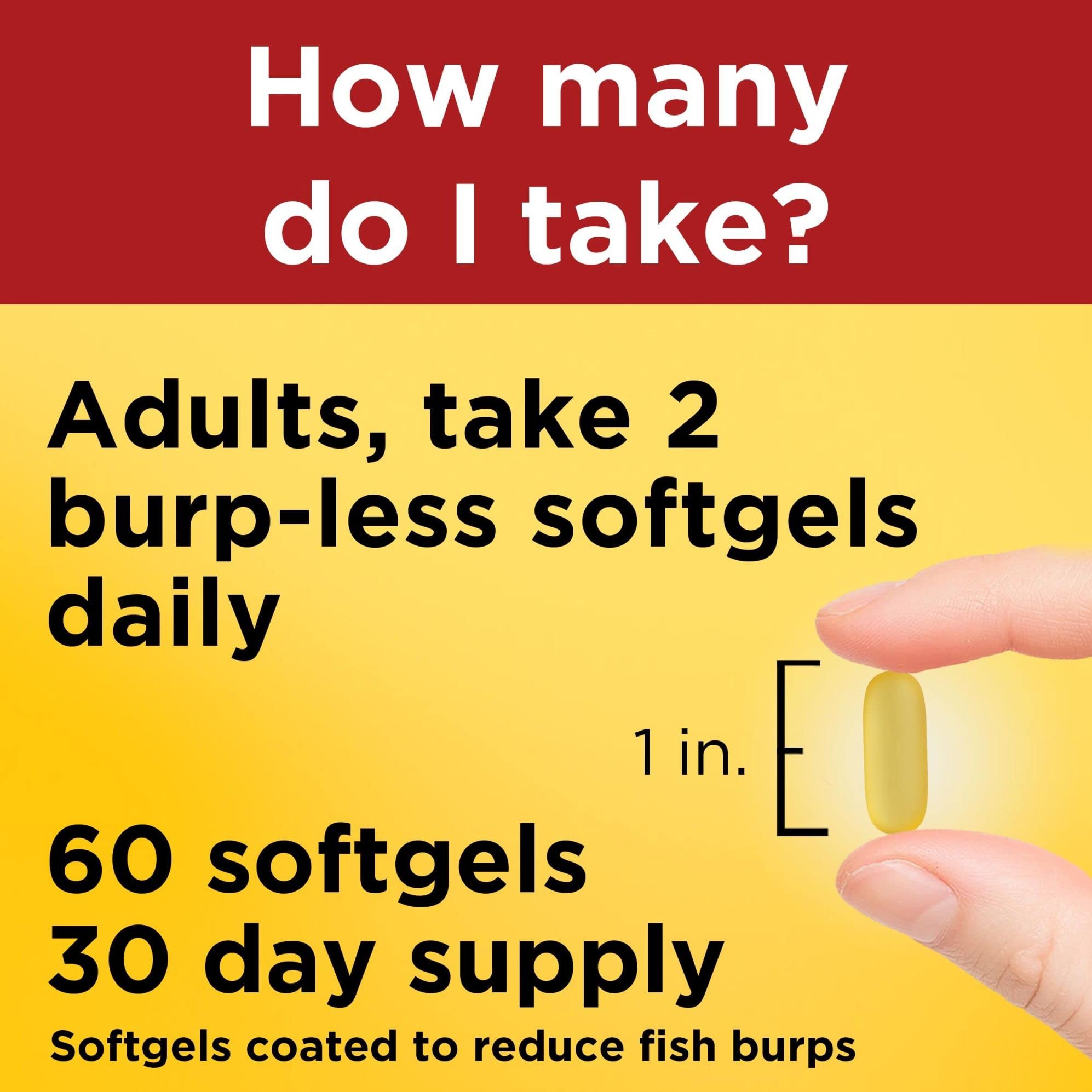 Nature Made Burp Less Fish Oil being taken with a meal for daily use