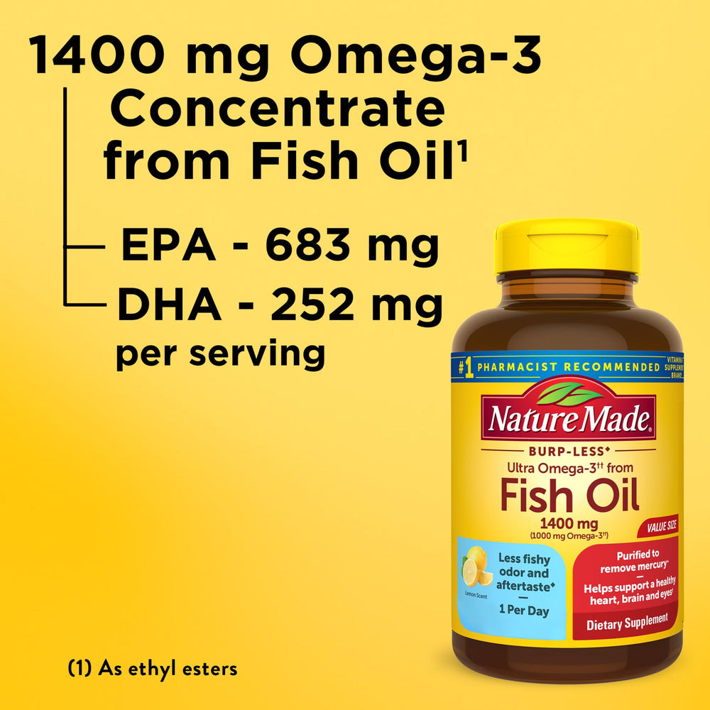 Lemon scent reduces fishy aftertaste in Nature Made Burp Less Omega-3
