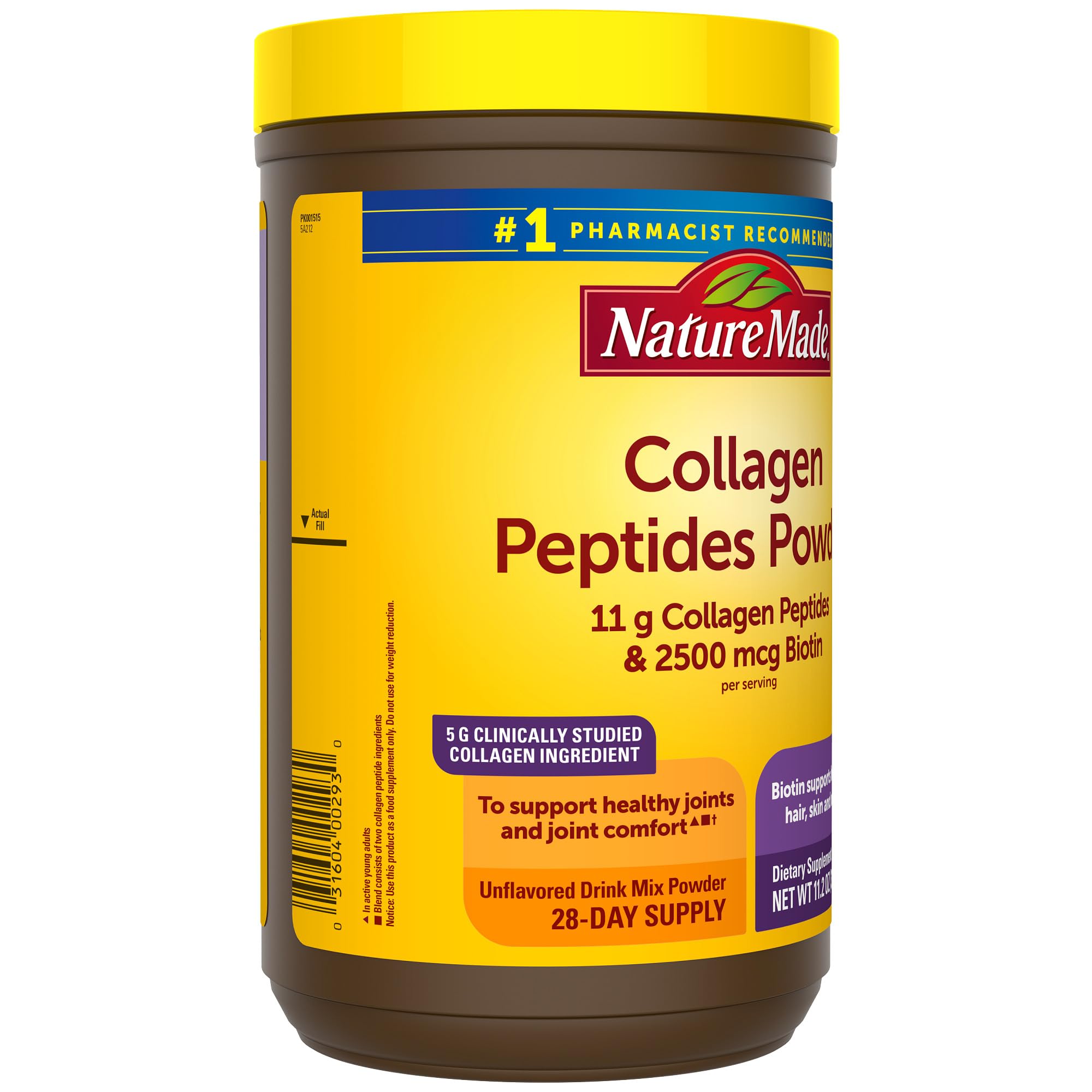 Nature Made Collagen Peptides 28-day supply shown on container.