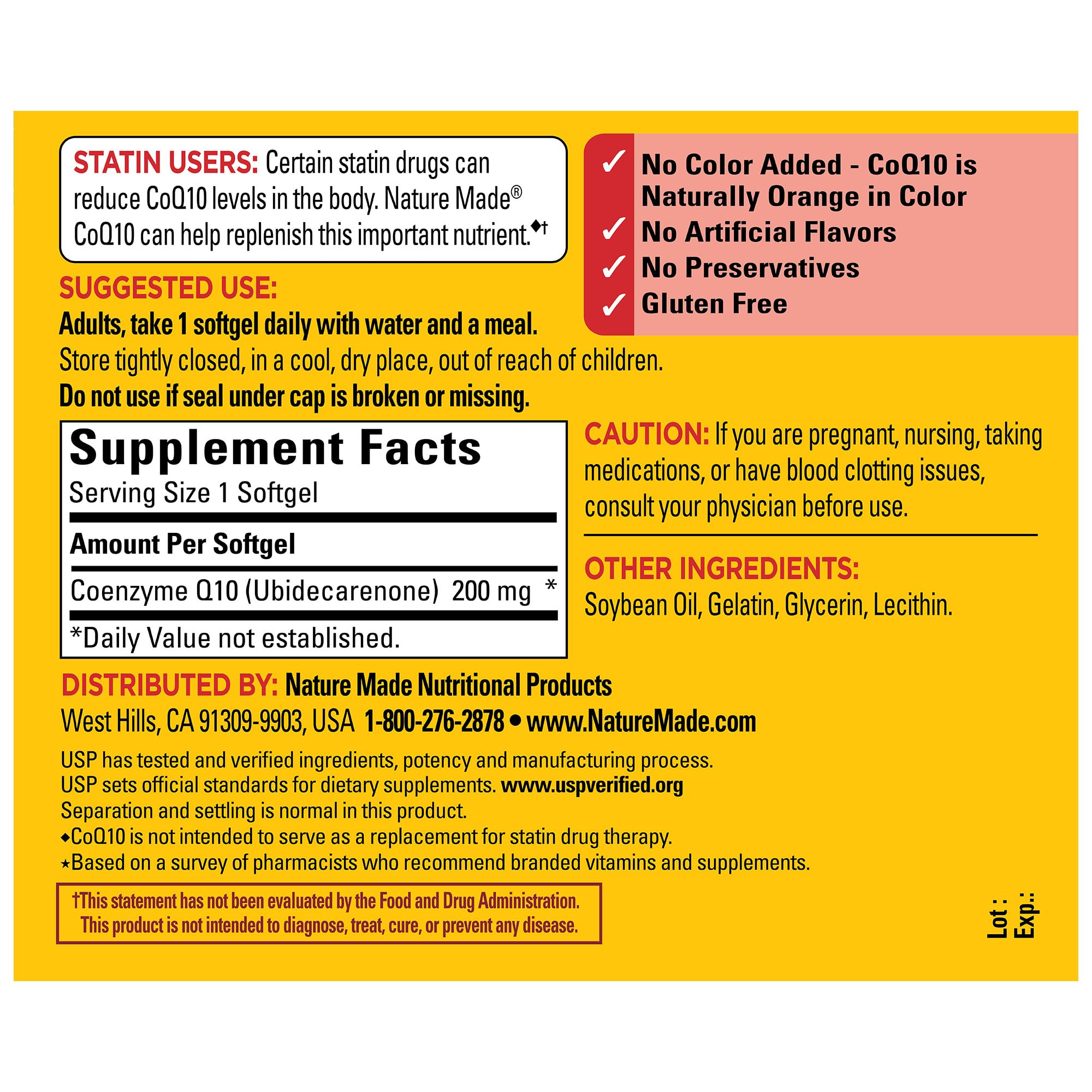 Nature Made CoQ10 200 mg bottle with 80 softgels for an 80-day supply