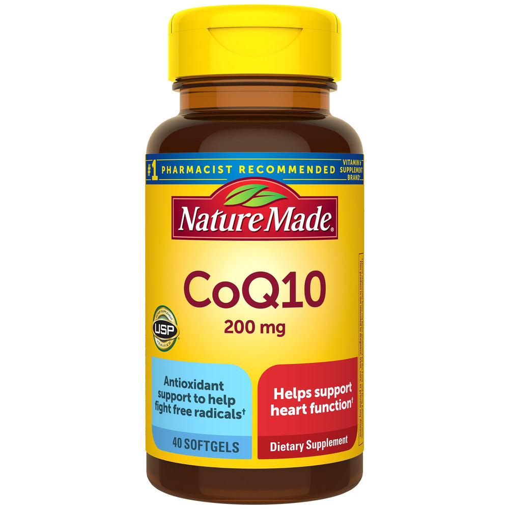 Nature Made CoQ10 200 mg softgels bottle for daily heart health support