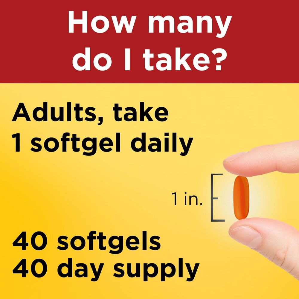 Nature Made CoQ10 softgels with glass of water for daily intake