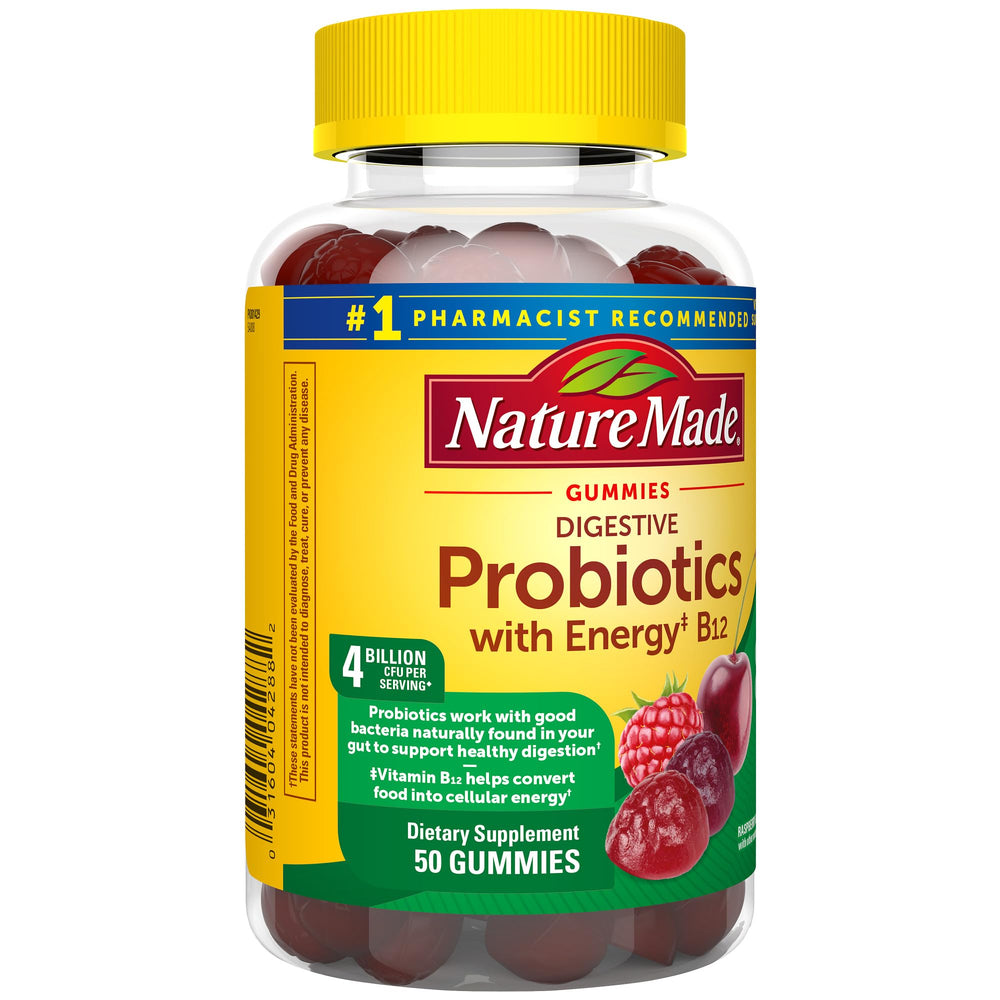 Nature Made Digestive Probiotics Energy B12 Gummies two gummies daily usage instruction
