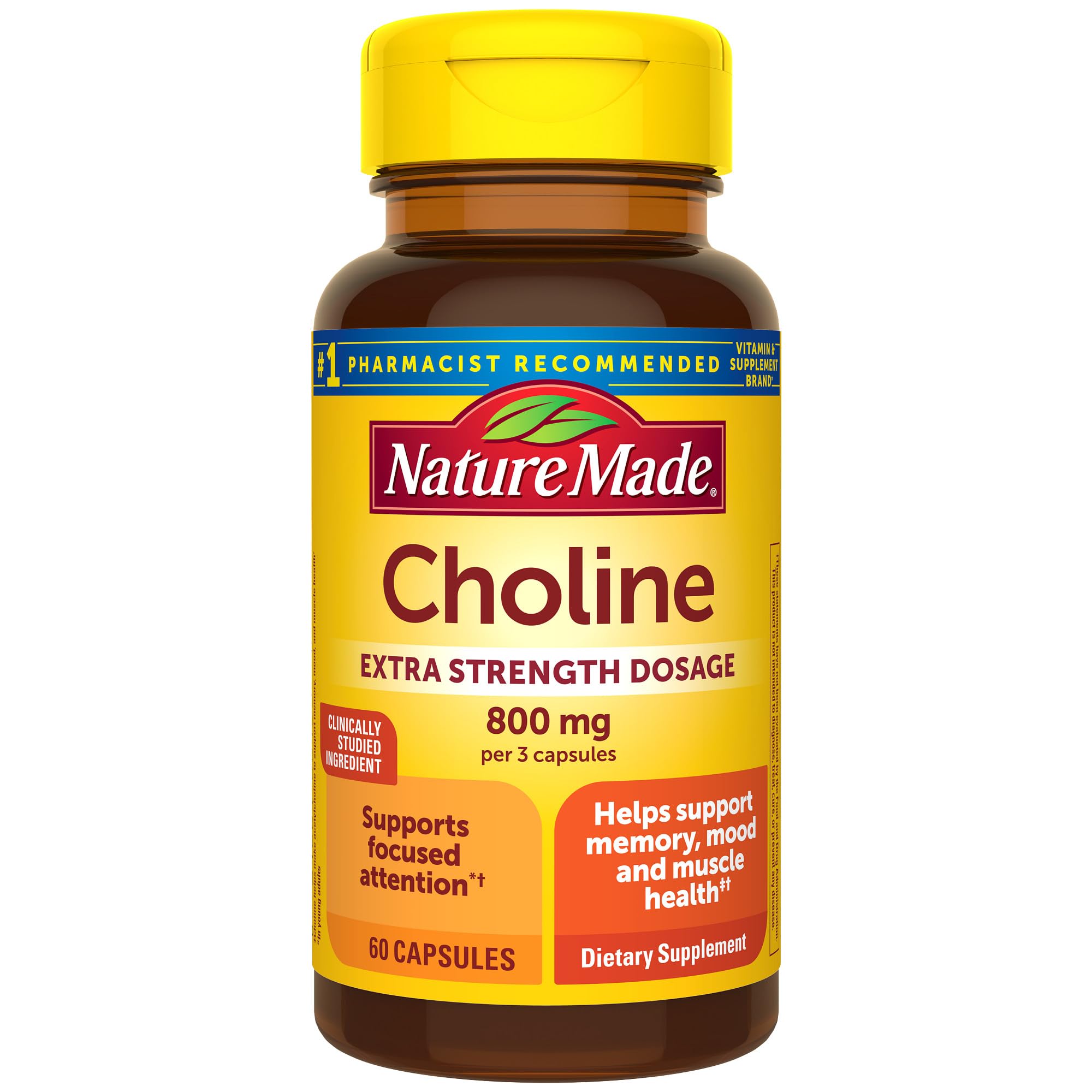 Nature Made Extra Strength Choline bottle for daily brain support