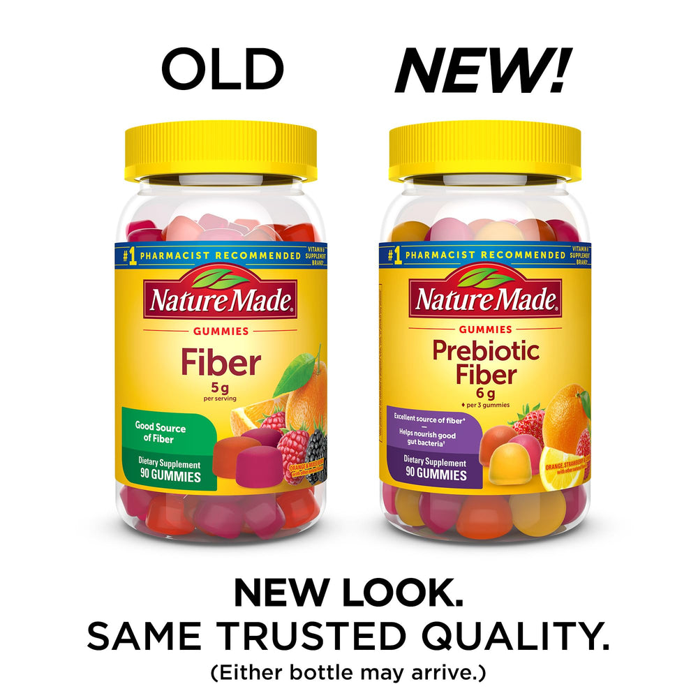 Nature Made Prebiotic Fiber Gummies adult-serving three gummies daily.