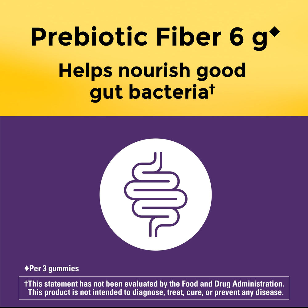 Nature Made Fiber Gummies kids-dosage showing start with one gummy.