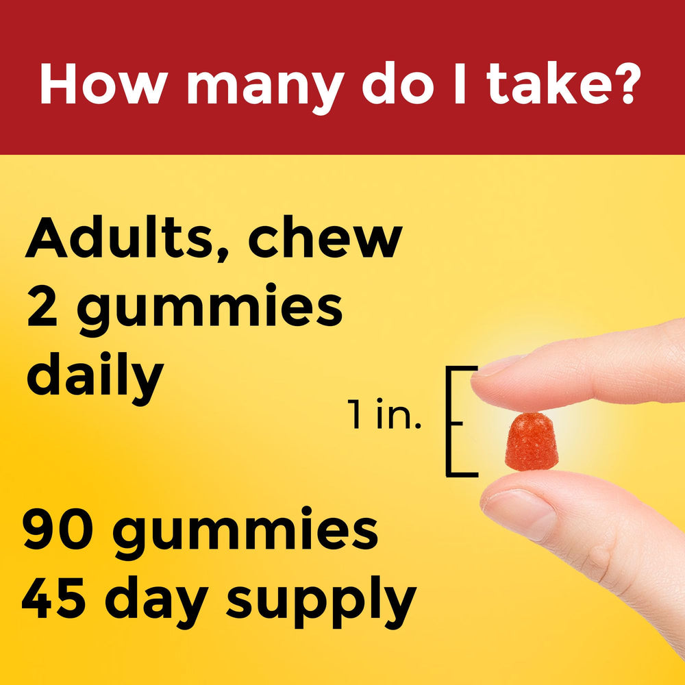 Nature Made Fish Oil Gummies 90-count bottle, a long-lasting omega-3 supplement for adults.