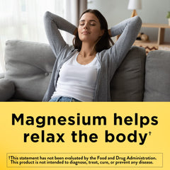 Magnesium oxide softgel pack highlights gluten-free, preservative-free quality.