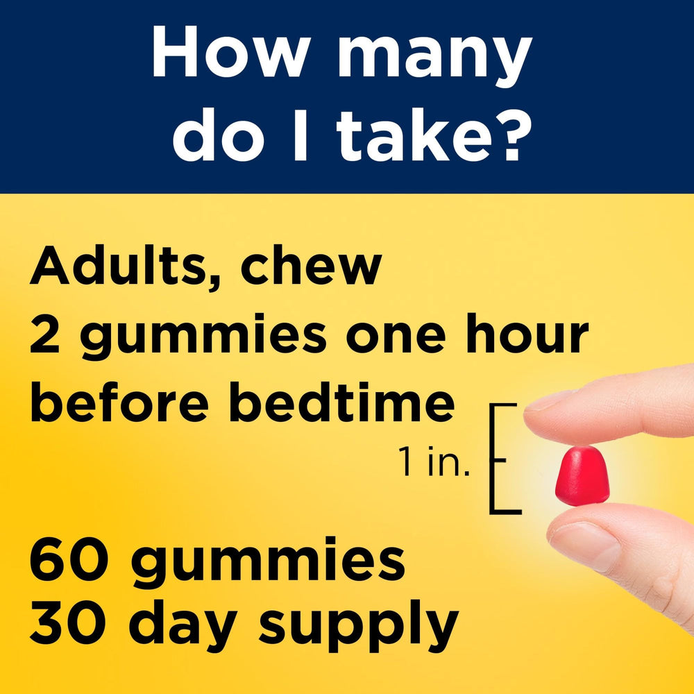 Nature Made Melatonin Gummies dosage instruction on label for easy use.