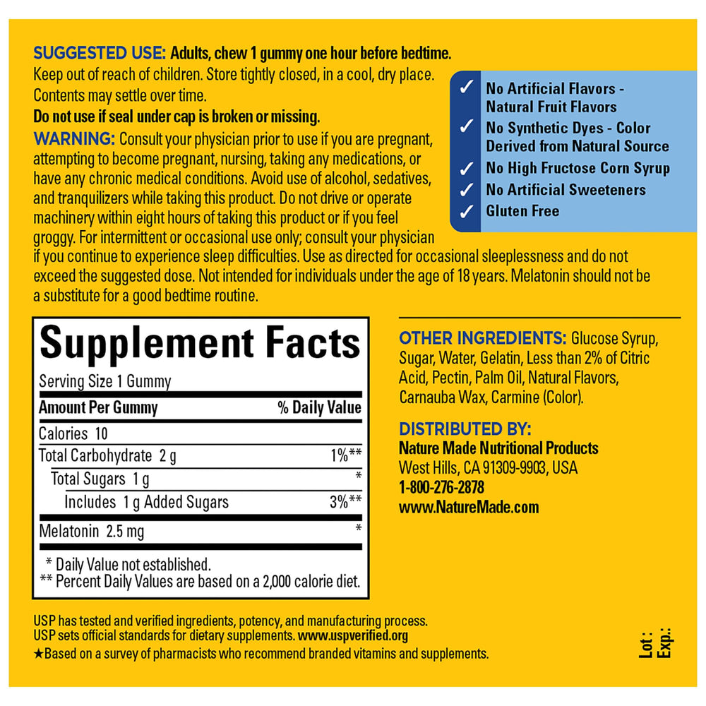 Nature Made Melatonin Gummies 80-count bottle signals a long-lasting sleep support supply.