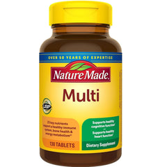 Nature Made Multi Complete bottle front view highlighting iron and nutrients to support daily intake