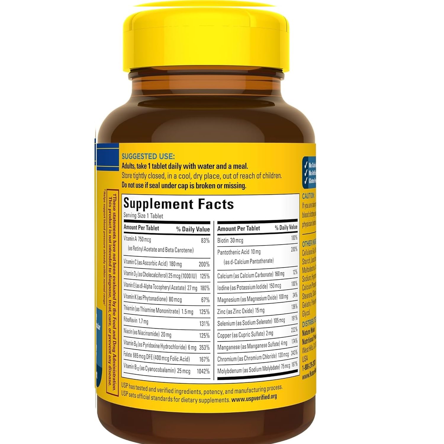 Nature Made Multi for Him 50+ capsules close-up iron-free formula