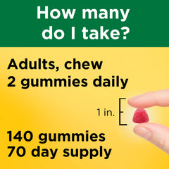 Nature Made multivitamin gummies lemon flavor pack-front shows gluten-free, no artificial flavors