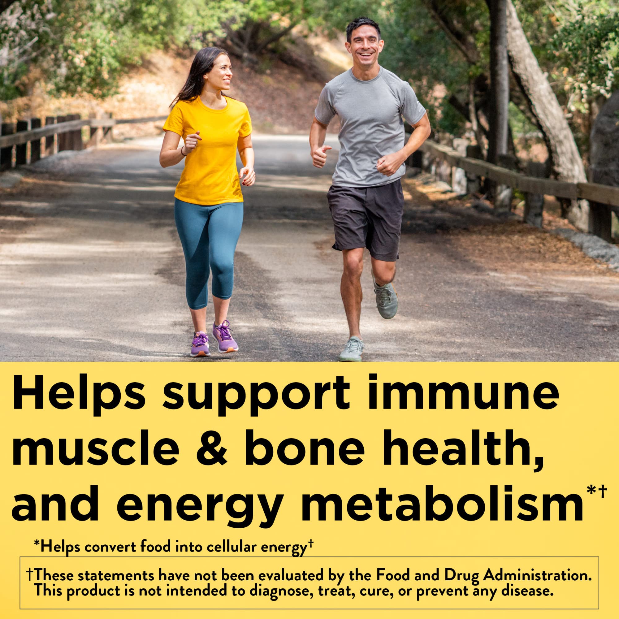 Nature Made multivitamin tablets closeup highlighting iron and vitamin D3 for daily nutrients.