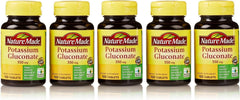 Nature Made Potassium Gluconate 550mg bottle top showing easy daily mineral supplementation