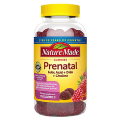 Nature Made Prenatal Gummies bottle front in berry flavor for convenient daily prenatal support.