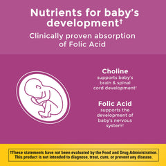 Nature Made Prenatal Gummies label highlights DHA and folic acid benefits.