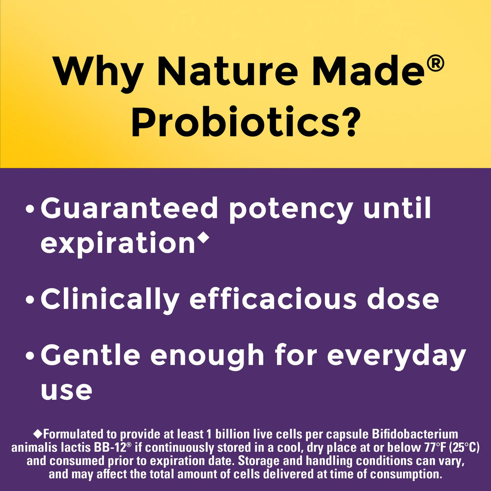 Nature Made Probiotic Capsules bottle on counter ready for everyday use