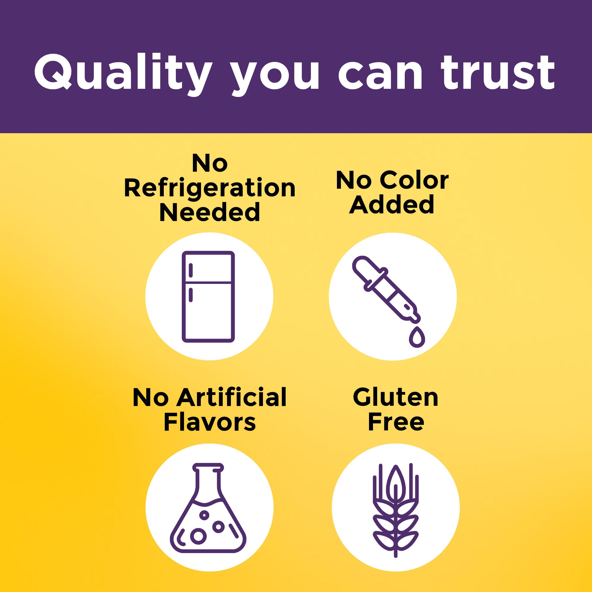 Nature Made Probiotic Capsules no refrigeration icon shows storage convenience