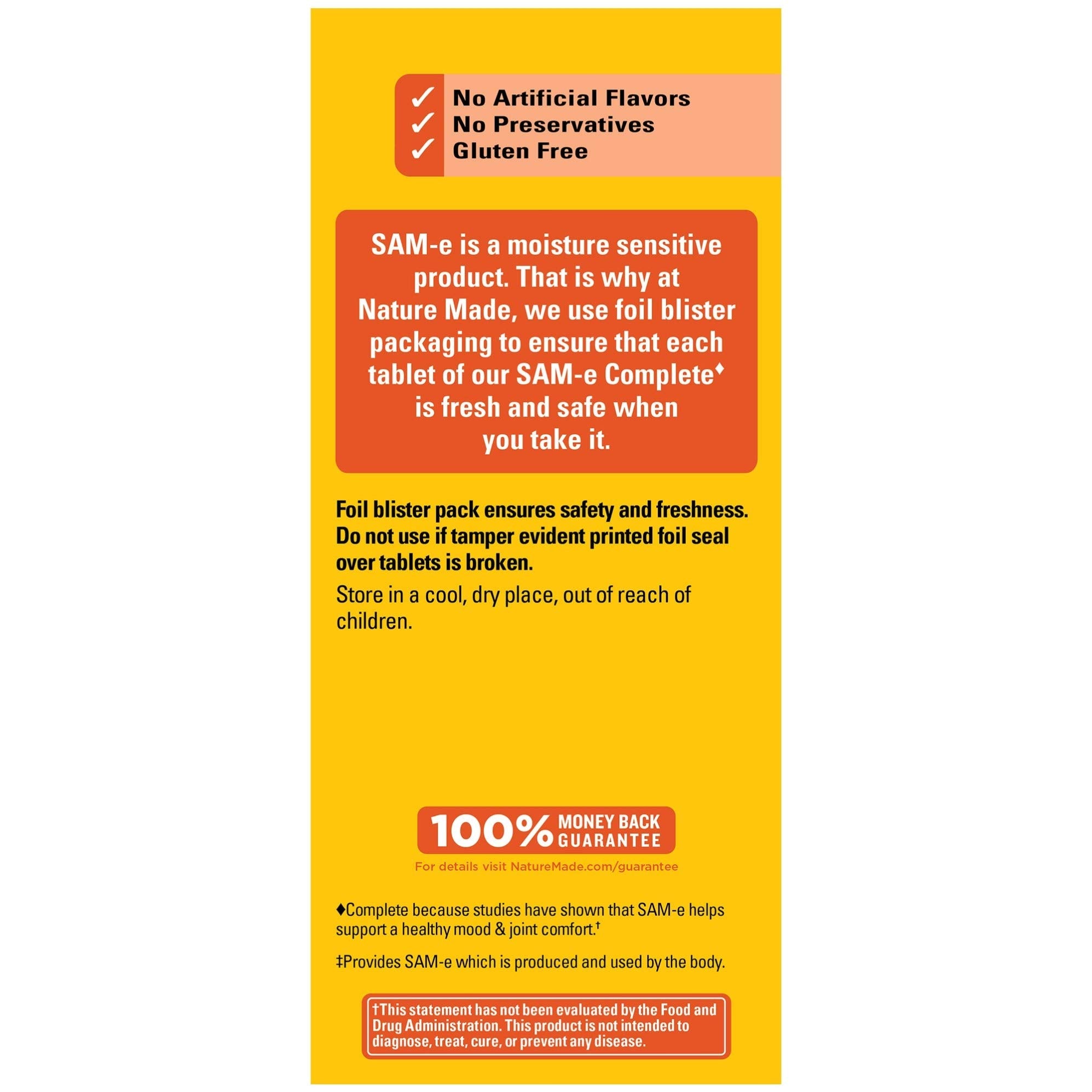 Nature Made SAM-e 200 mg Complete pharmacist-recommended branding.