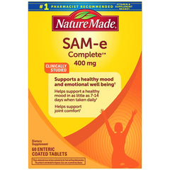 Nature Made SAM-e Complete 400 mg bottle with front label, ideal for daily use.