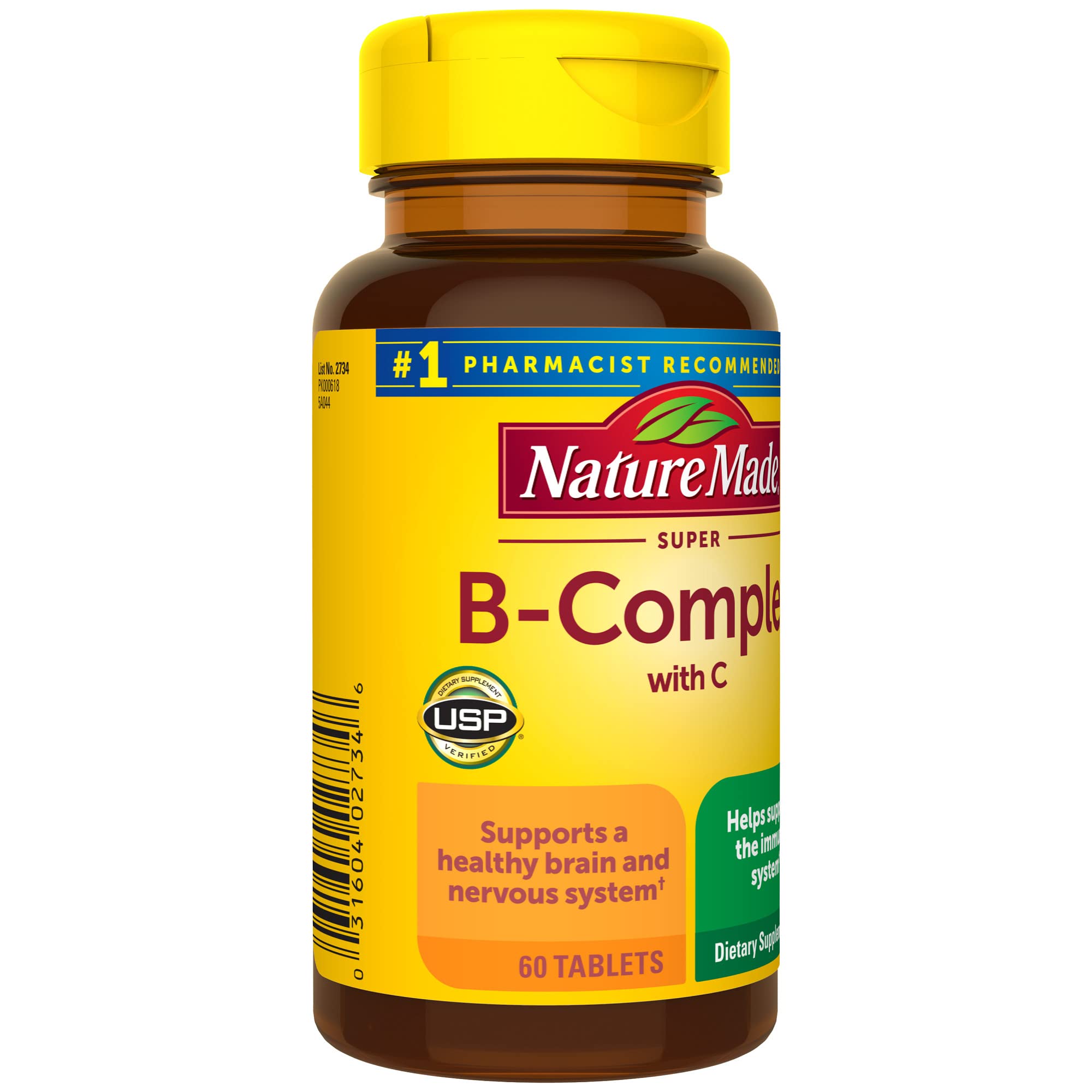 Nature Made Super B Complex nutrition facts card communicates vitamin potency and daily use