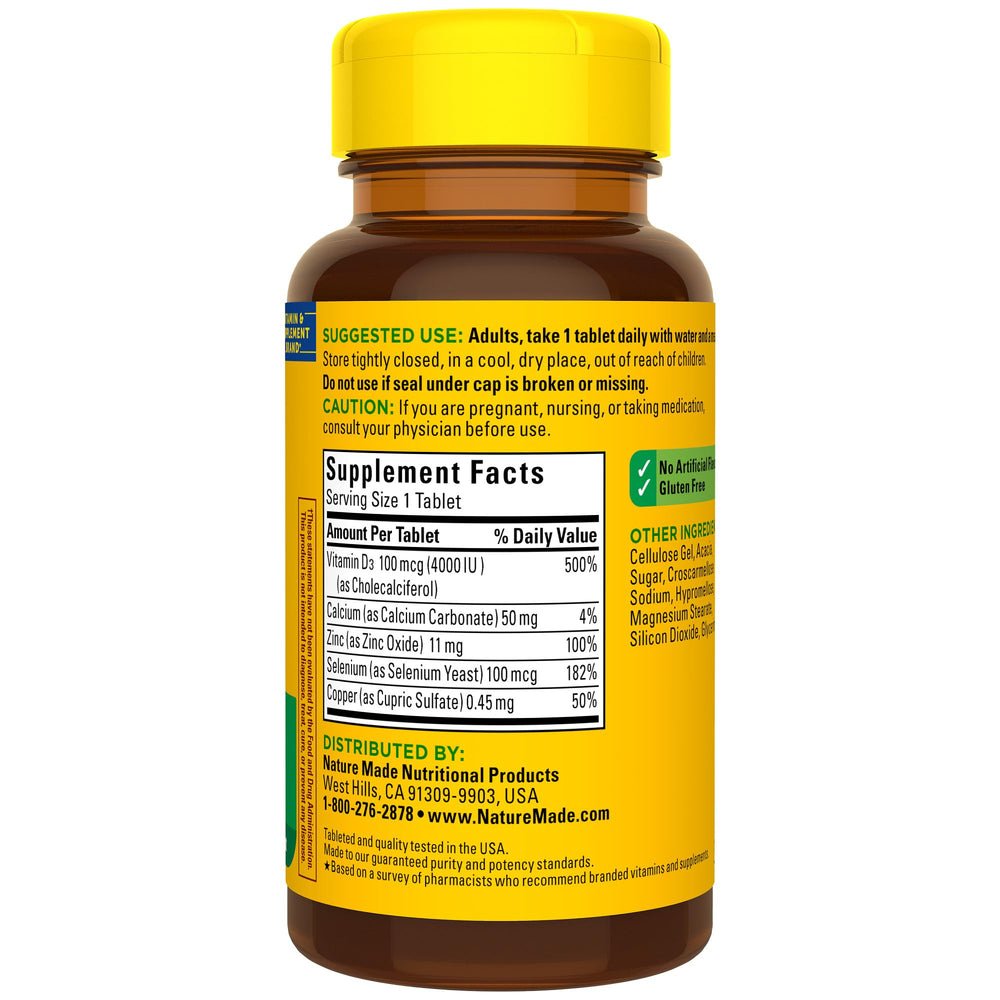 Nature Made Super D Immune Complex on store shelf display.