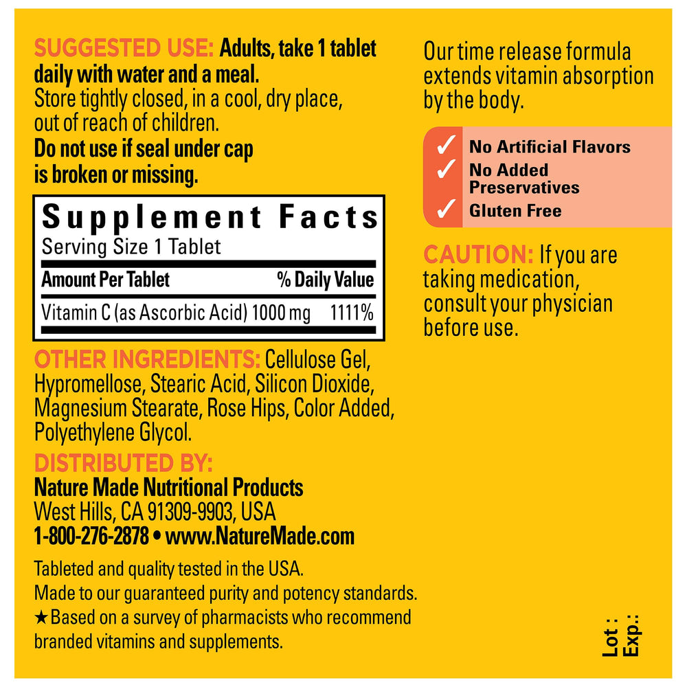 Close-up of time-release bottle emphasizing extended absorption