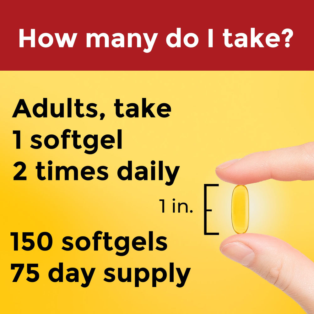 Nature Made 150-count bottle label shows 75-day supply.