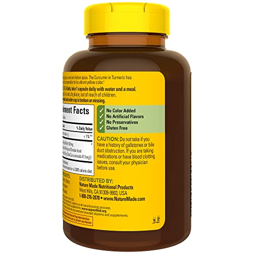 Capsules display the natural golden color of turmeric.