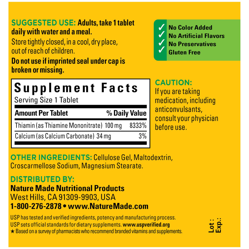 Nature Made USP verified seal on bottle signaling quality.
