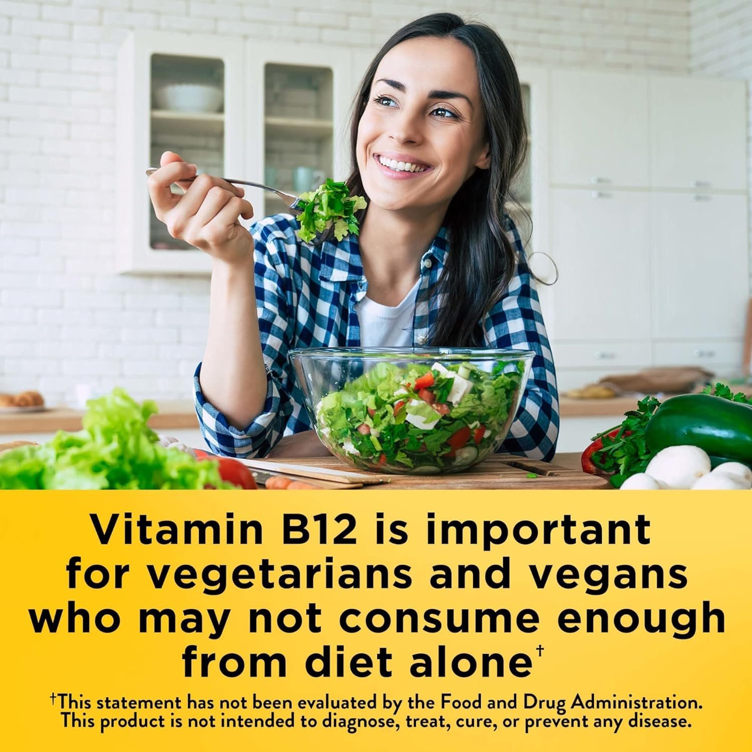 Nature Made Vitamin B-12 1000 mcg 150-day supply per bottle supports long-term use.