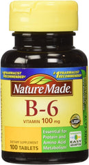 Nature Made Vitamin B-6 100 mg bottle front for daily energy support.